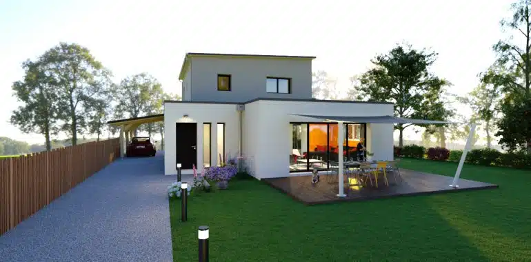 Maison contemporaine T5 dotée d'un carport et d'une terrasse