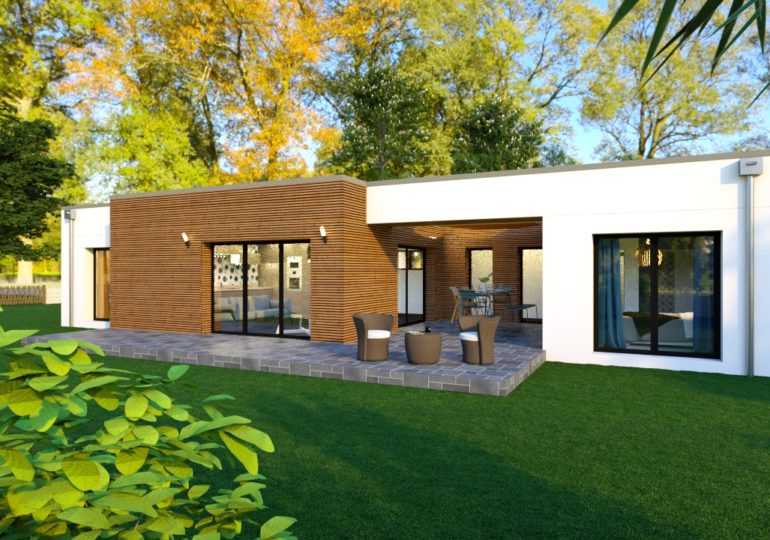 T3 89 m² single storey modern wood cladding