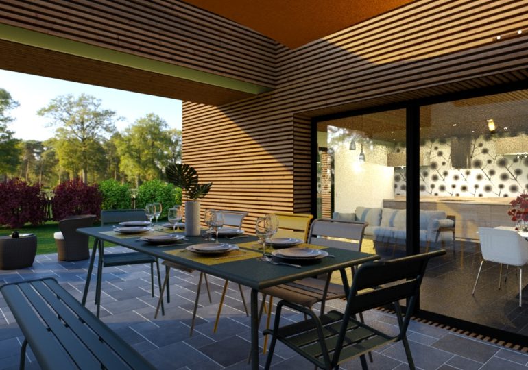 T3 plain pied 89 m² moderne terrasse