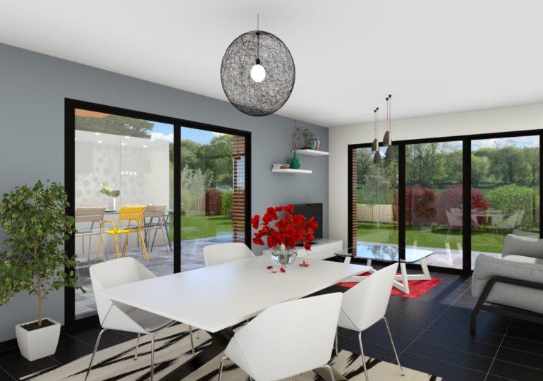 Plain pied T3 89 m² moderne intérieur