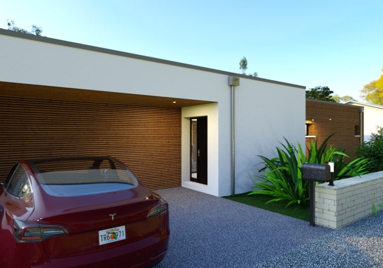 plain pied 89 m² moderne vue entrée