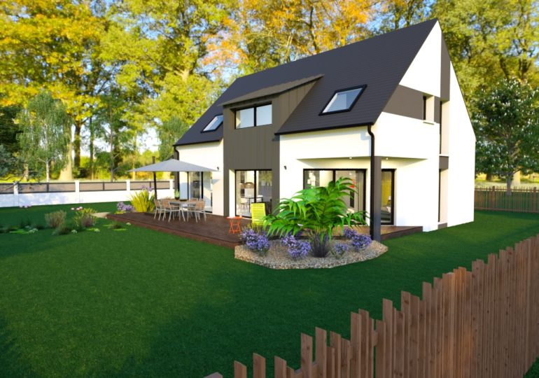 maison traditionnelle bardage zinc 140 m²