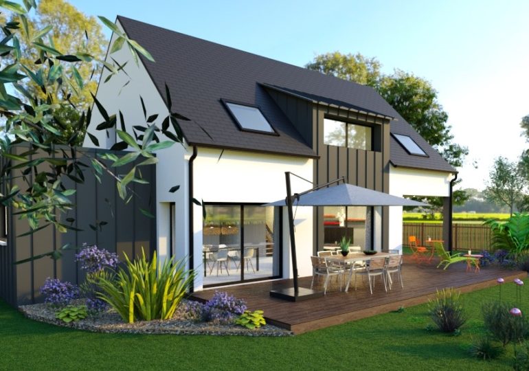 maison traditionnelle bardage zinc 140 m²