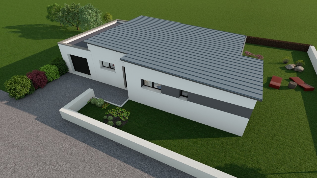 3D illustration of contemporary house