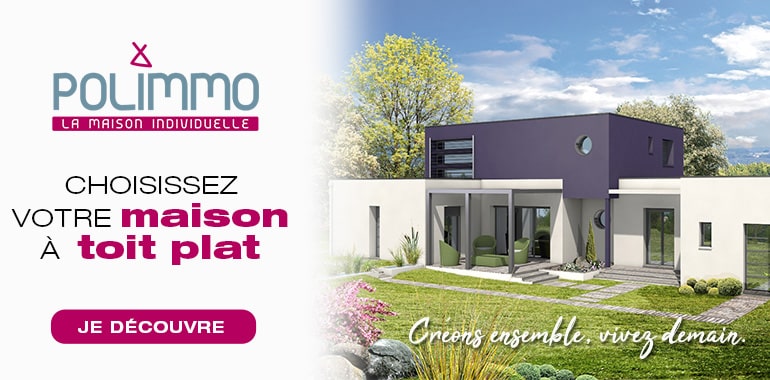 3D illustration Flat roof house