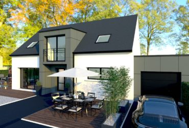 Représentation 3D maison 3 chambres avec garage