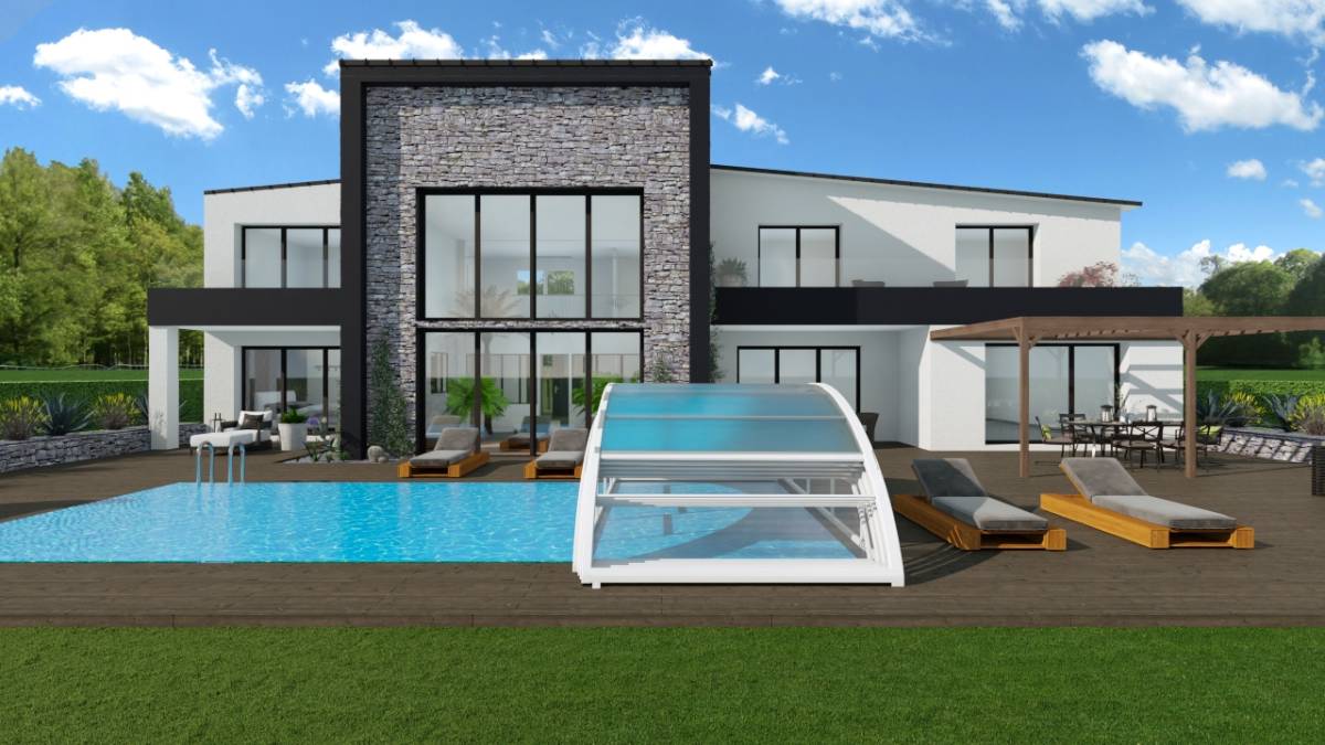 The garden and swimming pool of a dream home
