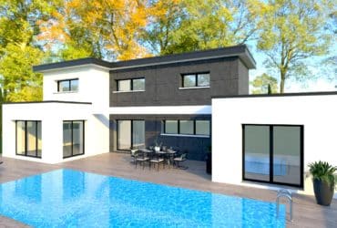 3D-Modellierung modernes Haus von 133 m2