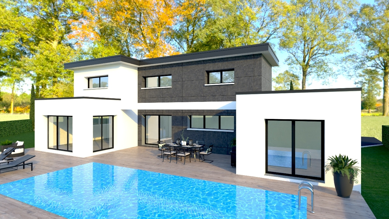 3D modelling of 133 m2 modern house